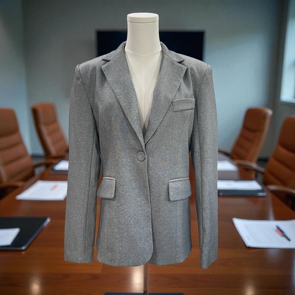 Yunclos Gray‎ Work Blazer Womens Small NWT Career Office Business Minimalist